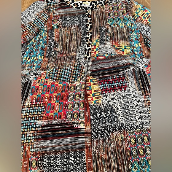 Fig and Flower Vibrant Patchwork Blouse, size 2X - Picture 2 of 9